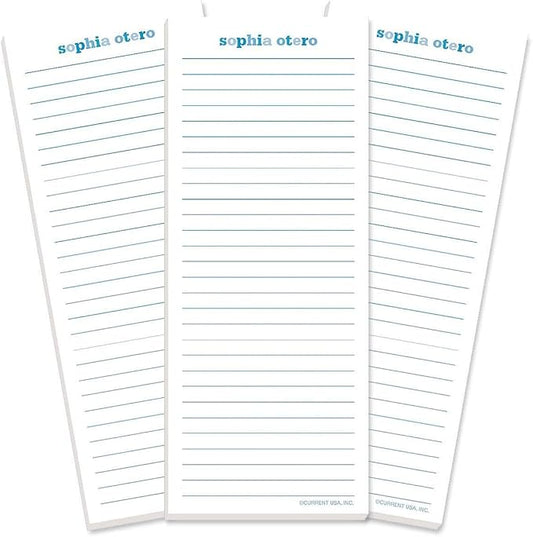 Current Personalized Blueberry Color Wash Lined Shopping List Pads -Set of 3, Lined, 50-sheet pads, Choose Color, Add Your Name, Personalized Stationery, Housewarming Gift