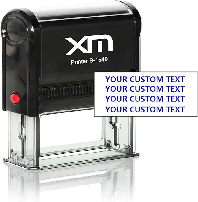 Laoife Custom Stamp Self Inking - 4-Line Personalized Address Stamps | US-Made Return Address Labels | Replaceable Ink & Multi-Scene Use, Large
