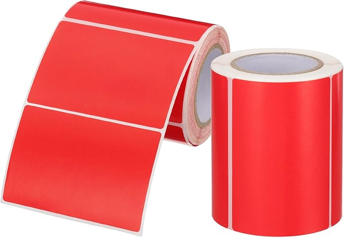 PATIKIL 2 x 3 Inch Rectangle Inventory Color Coding Labels 2 Roll, Square Self-Adhesive Inventory Label Stickers for Office Home Organization Name Tags, 250 Per Roll, Red