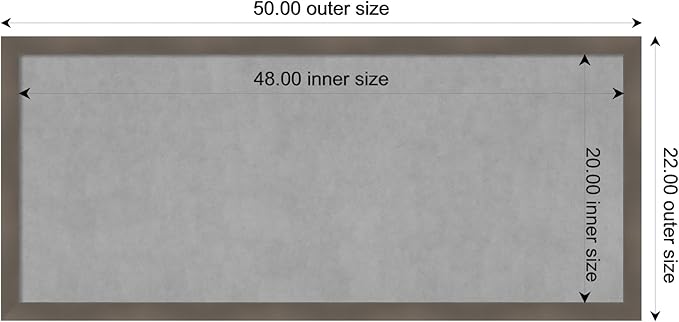 Amanti Art Grey Framed Magnetic Board 22x50 Oversize Vision Board for use with Magnets, 100% Metal Sheet to Display Items as Office Decor or for Home Organization in mudroom, Kitchen or Kids Room