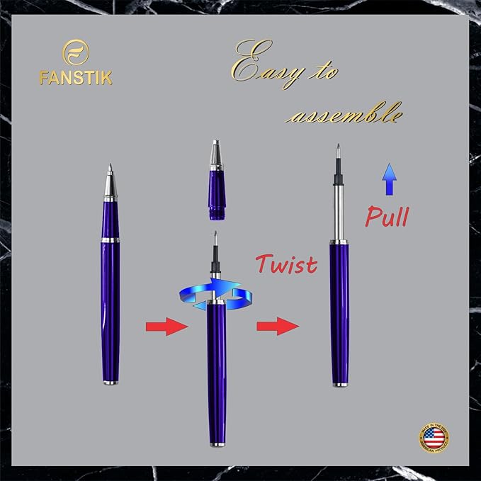 FANSTIK Customized Luxury Rollerball pen, fancy gift set for women, Professional executive pen gift set for men and Woman (B Lux RollerBall Set)