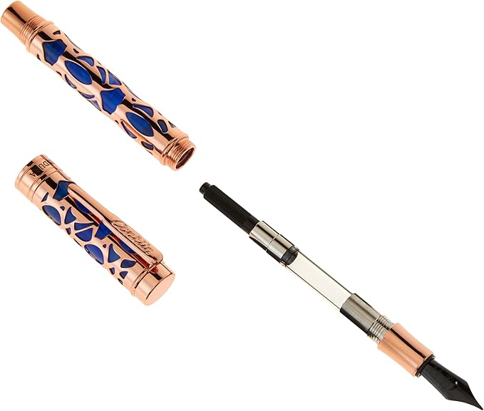 Conklin Endura Deco Crest Fountain Pen in Blue, Extra Fine Nib, Premium Writing Instrument