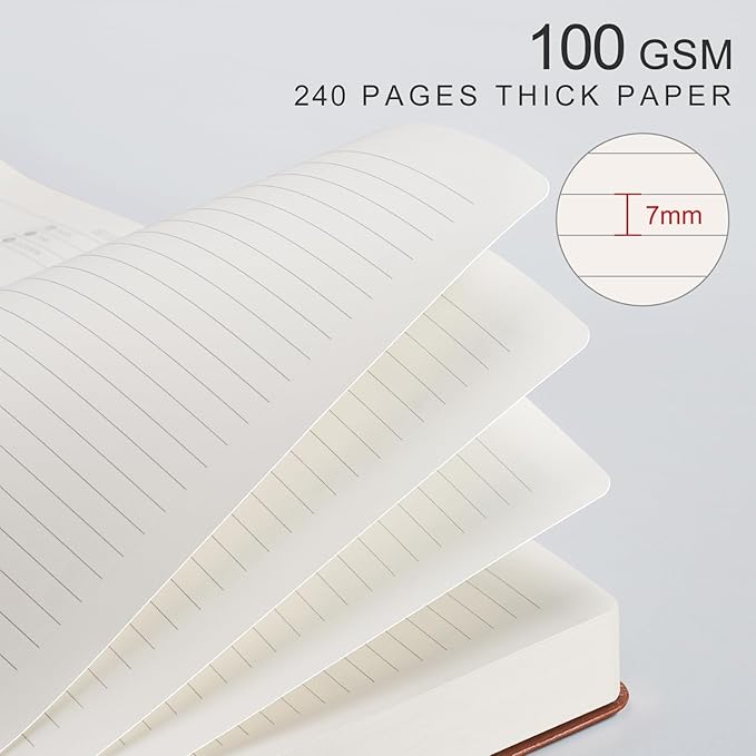 EMSHOI Meeting Notebook for Work with Sticky Tabs - 240 Pages, A4 Size Project Planner, PU Leather Meeting Agenda/Minutes Organizer for Women Men, Note Taking, Office & Business, 8.3"x11.7", Coffee