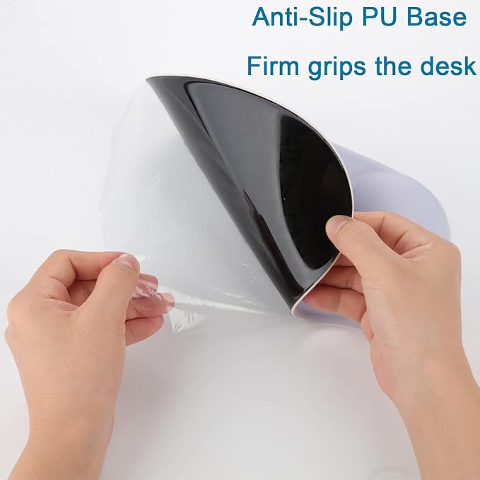 xinidc Ergonomic Computer Mouse Pad with Wrist Rest Support, Pain Relief Mouse Pad with Non-Slip PU Base for Home Office Working Studying (Gray)