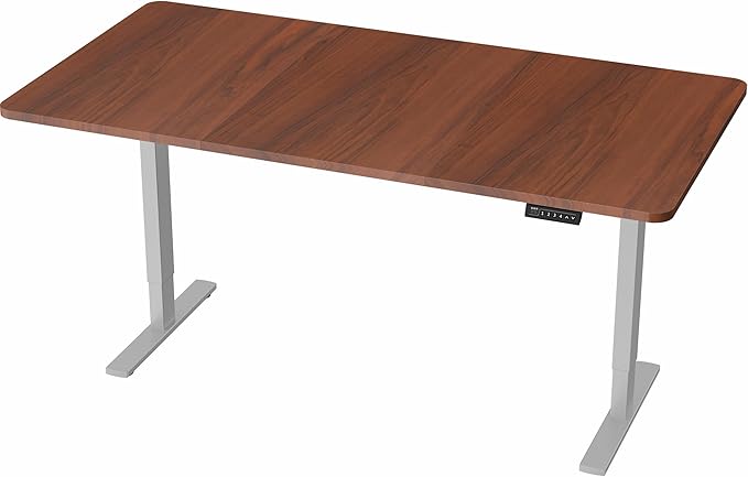 VIVO Electric 71 x 36 in Standing Desk, Memory Height Adjustment, 1B Series, Holds 220 lbs, Dark Walnut Top Gray Frame, DESK-KIT-1G7D-36