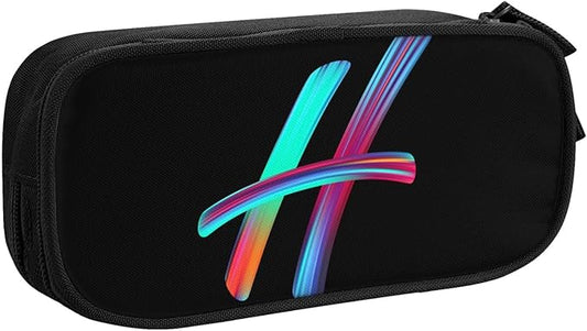 Pazacon Cute Initial Pencil Case for Kids Students, Large Capacity Pencil Pouch for Boys Girls, Letter Design Pencil Box Pen Bag Office Stationery Organizer, Rainbow Letter H