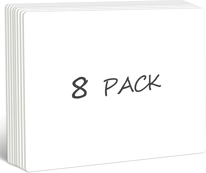 8 Packs Small Whiteboards, Double Sided Dry Erase Blank Board, Writable and Erasable White Board for Office, Home, Classroom, Math, Drawing (Each Measures 12” x 9”)