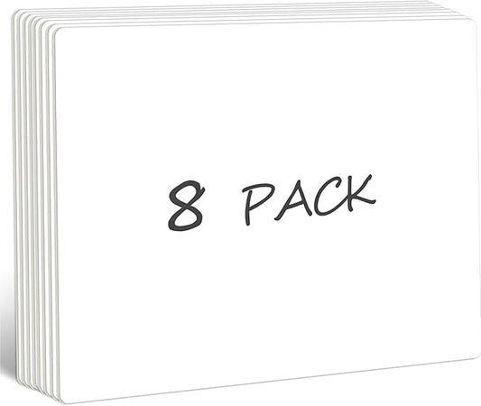 8 Packs Small Whiteboards, Double Sided Dry Erase Blank Board, Writable and Erasable White Board for Office, Home, Classroom, Math, Drawing (Each Measures 12” x 9”)