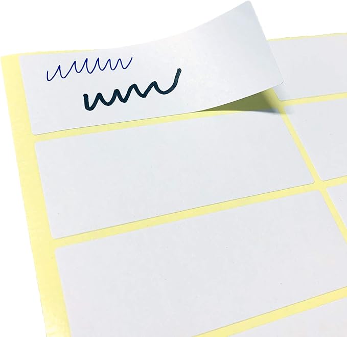 500 Pack, 1.5" x 0.5" - File Folder Labels Stickers, Matte White