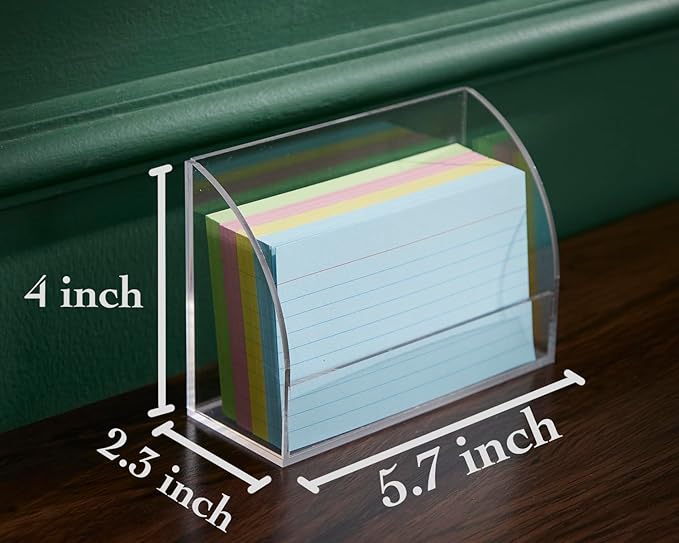 SEVENY 1 PACK 3x5 Acrylic Index Card Holder Business Card Display Stand for Desk File Note Clear Postcard Stand Index Card Rack Acrylic Business Card Stand for Office Business Classroom (No Card)