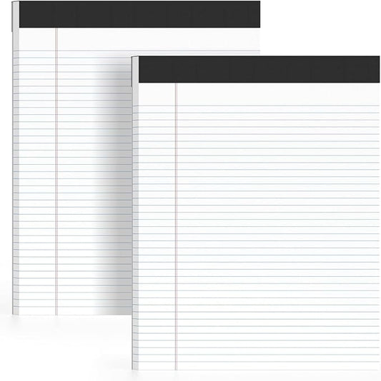 AILZFEI 2 Pack of Legal Pads 8.5 x 11 College Ruled Writing Pads 8.5" x 11.75" Notepad 30 Sheets per Note Pads Notebook Study Back 8x11 Pads of Paper