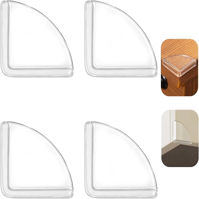 EBUKTUK 4pcs,Table Corner Protector, Corner Protector to Cover Sharp Furniture, Clear Furniture Corner Guards & Edge Safe Anti-Collision Bumpers, Suitable for Table Corner Cabinet Corner Window Corner
