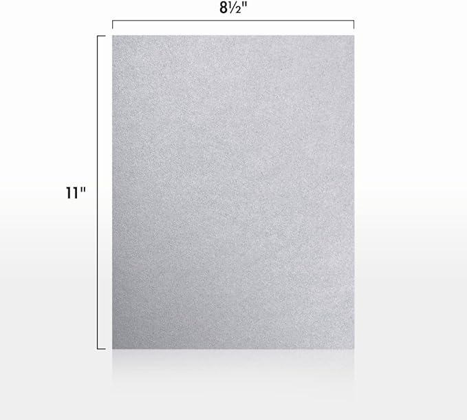 LUXPaper 8.5" x 11" Paper | Letter Size | Silver Metallic | 80lb. Text | 50 Qty