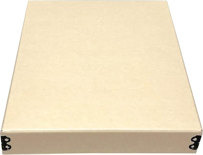 Lineco Museum Storage Box Tan, 8"x10"x1.5", Archival Boxboard, Drop-Front Design with Metal Edge. Organize, Store and Preserve Photographs, Prints, Documents, Art, Ephemera, Family Records