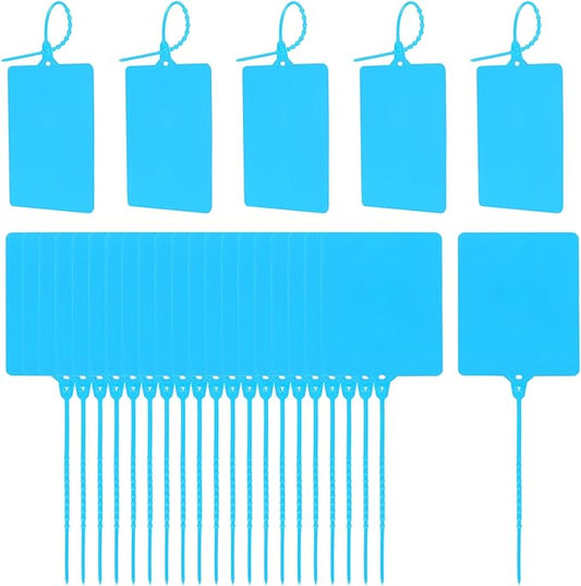MECCANIXITY Plastic Seals Shipping Tags, for Basket Labels Cable Labels Tags Product Identification Tags, Logistics Marking, Outdoor Tagging, 3.1x3.9 Inch Blue 50Packs