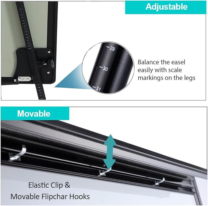 DexBoard 2 Pack Whiteboard Easel 36" x 24" Height Adjustable, Magnetic Dry Erase Board with Tripod Stand, Portable Presentation Easel Includes Flip Chart Paper Pad (25 Sheets), Magnets & Eraser