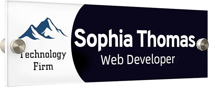 Acrylic Door Name Plate Personalized Office Name Plate Custom Door Sign with Logo Office Decor for Women Men Workspace Decorations