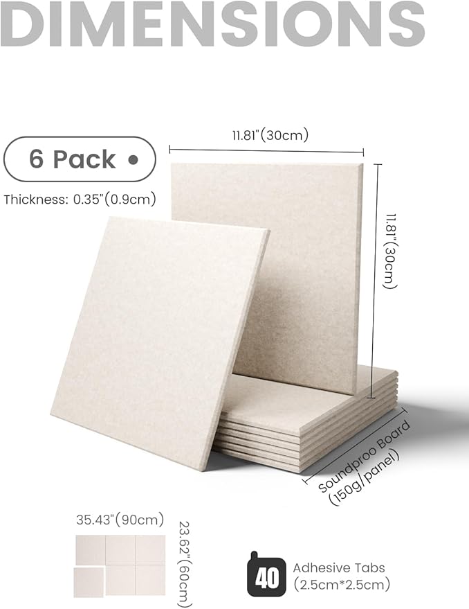 Fluxynara Large Felt Bulletin Board 36" x 24" Cork Board Alternative-6 Pack with 40 Safe Removable Adhesive Tabs, Cork Boards for Walls Cork Board for Home Office Classroom Pin Board - Oatmeal