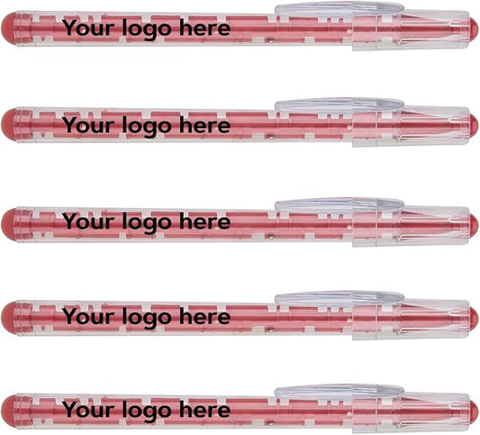 Custom Maze Ballpoint Pens – Personalized Puzzle Pens with Logo/Text – Promotional Pens for Events, Schools, Trade Shows – Fun Interactive Design (Red, 150 Count, Pack of 1)