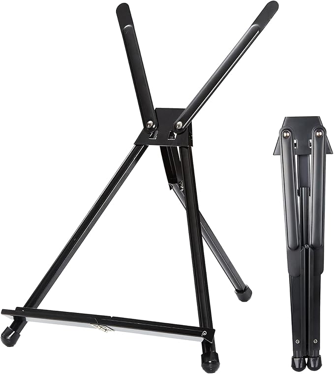 MEEDEN Tabletop Easels, Metal Easel Stand for Painting & Display, Aluminum Desktop Art Painting Easel, Foldable Portable Paint Easel Tripod Stand for Canvas, Paintings, Photos, Books, Signs