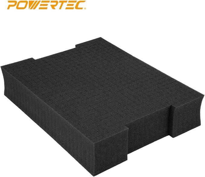 POWERTEC Tool Box Foam Insert, Pluck Foam Tool Organizer for Bosch L-Boxx 2, Customizable Insert for Tool Case to Protect Drill, Impact Driver, Jigsaw, Router Tool, Angle Grinder, Sander (71603V)