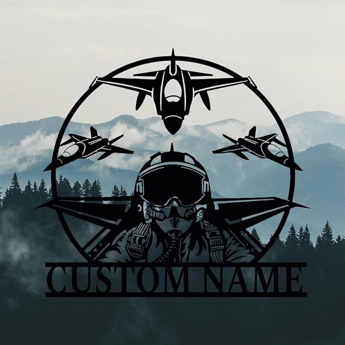 Personalized Metal Airplane Wall Art, Airplane Name Sign, Customized Pilot Name Sign, Airplane Hangar Sign Decor, Aviation Home Office Decor, Large Outdoor Decor, Pilot Gifts, Aircraft Lovers Gift