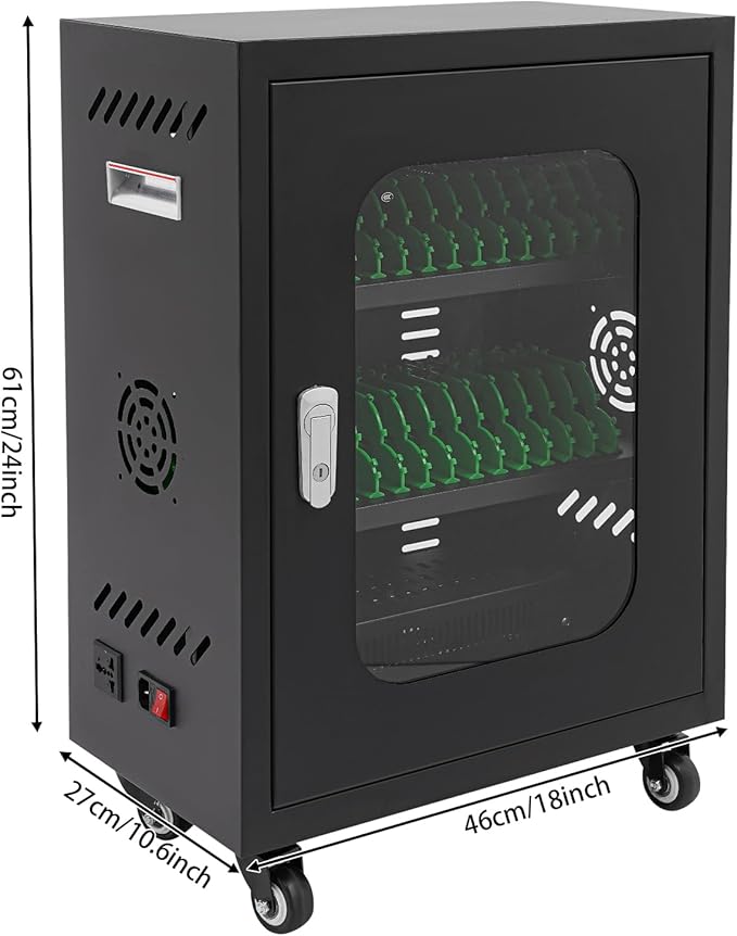QUEWATSA Cell Phone Charging Station, 30-Device Rechargeable Mobile Phones Charging Cabinet, Locking and Charging Phone Storage Box, Mobile Charging Cart, Lockable Device Charging Locker