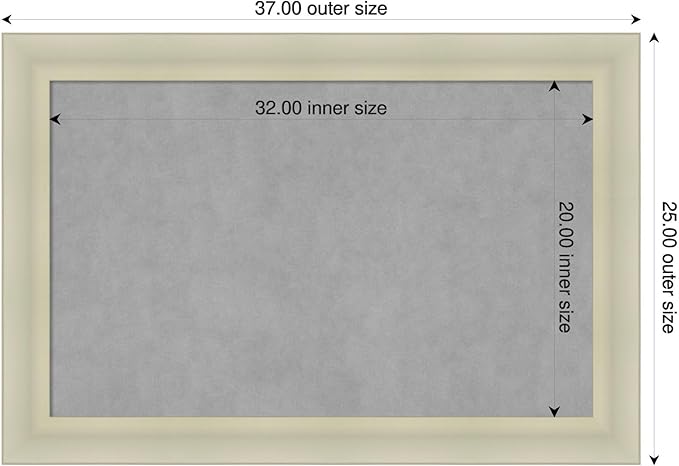 Amanti Art Silver Framed Magnetic Board 25x37 Large Vision Board for use with Magnets, 100% Metal Sheet to Display Items as Office Decor or for Home Organization in mudroom, Kitchen or Kids Room
