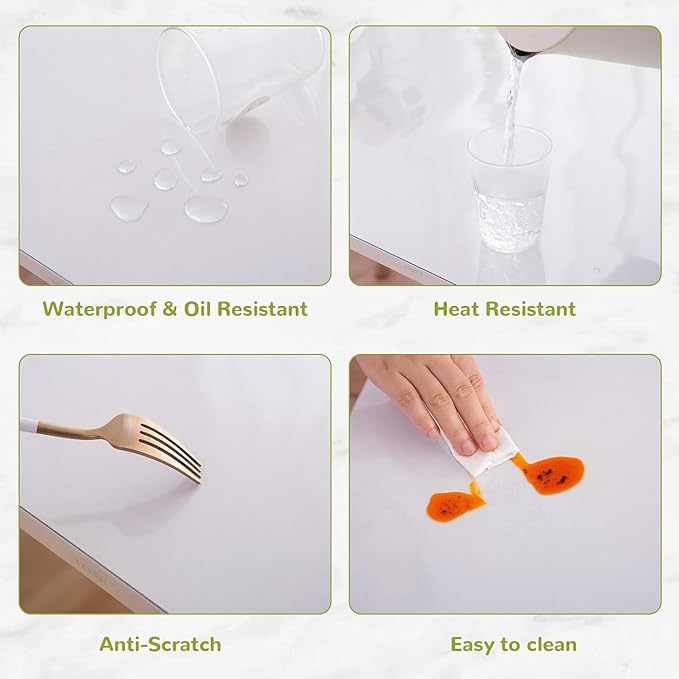 Eisdroma 20 x 44 Inch Clear Table Cover Protector, Clear Table Protector for Dining Room Table, 1.5mm Plastic Table Cover, Waterproof Table Pad for Kitchen, Office