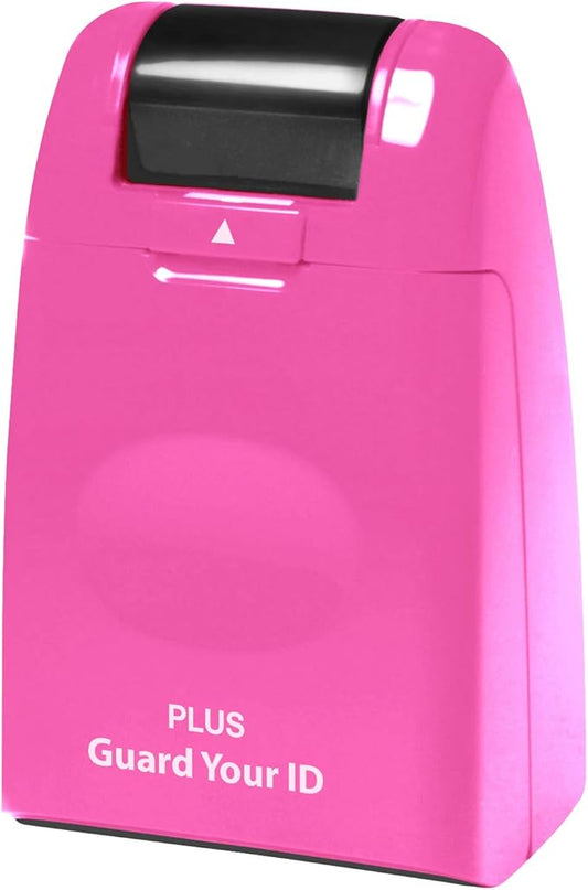 Guard Your ID Wide Stamp Roller for Identity Protection, Pink