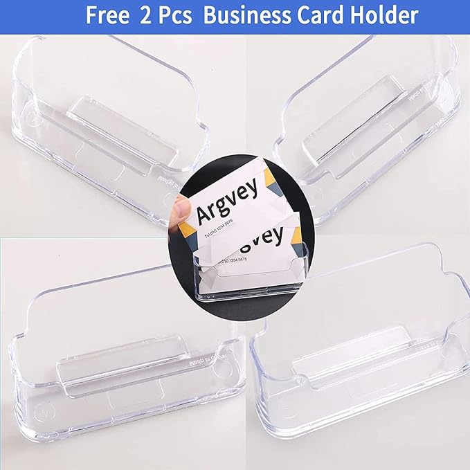 Argvey Acrylic Brochure Holder 8.5 x 11 inches, 2 Pack Clear Brochure Display Stand with Removable Divider for Trifold 4 Inches Wide Pamphlet, Plastic Flyer Holder for Magazine, Literature, Booklet