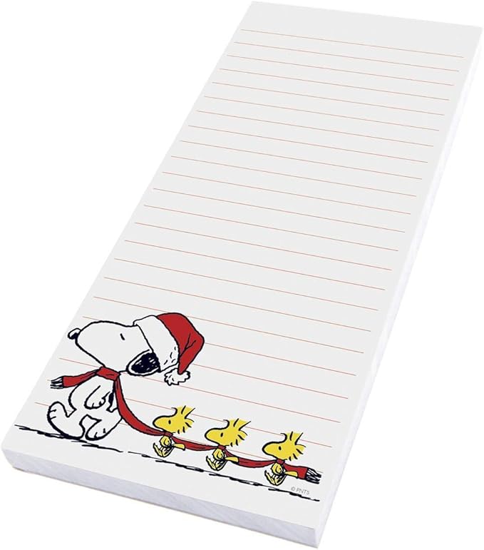 Graphique Snoopy Scarf Train Magnetic Notepad | 100 Tear-Away Sheets | Grocery, Shopping, To-Do List | Writing Pad for Fridge, Kitchen, Office | Lined Paper | Great Gift | 4” x 9.25”