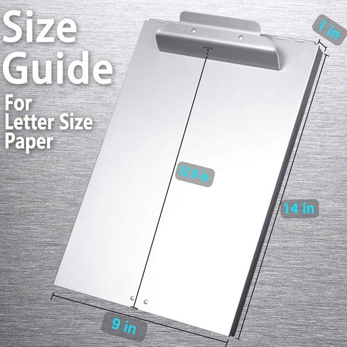 ROCOFF Metal Clipboard with Storage - Letter Size Aluminum Clipboards, Heavy Duty Storage Clipboard - Great for Office, Jobsite or Classroom, Single Compartment