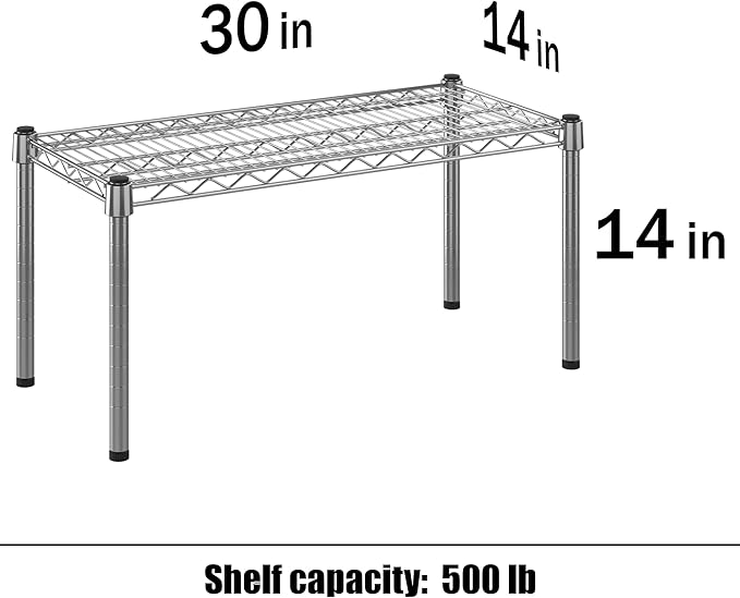 Regal Altair 14" Deep x 30" Wide x 14" Height Wire Shelving Kit | 1-Tier | NSF Commercial Storage Rack Unit
