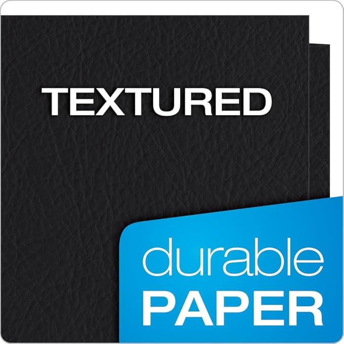Oxford Twin-Pocket Folders, Textured Paper, Letter Size, Black, Holds 100 Sheets, Box of 25 (57506EE), 8-1/2 x 11
