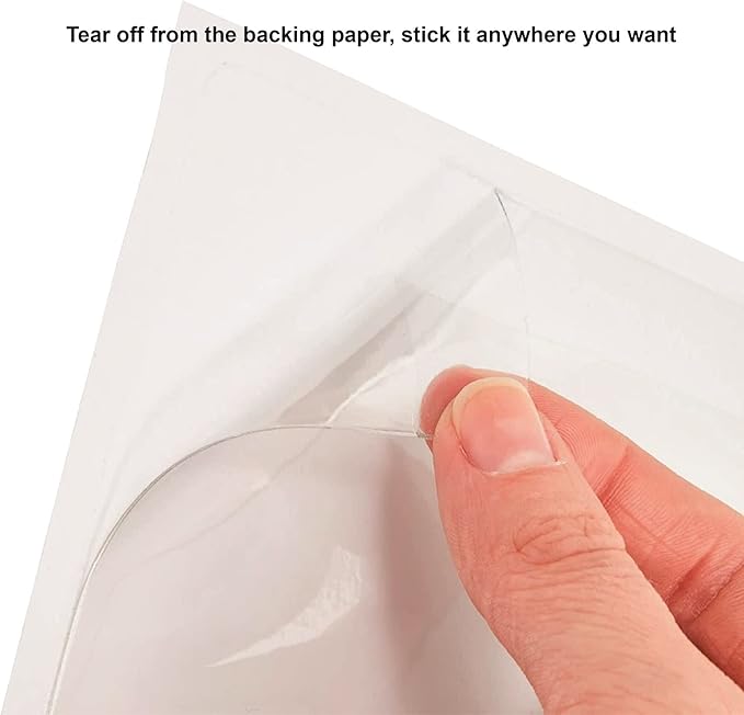 Clear Adhesive 3" x 5" Index Card Pockets With Top Open Loading, 50 Pack, Plastic Labels Holders for Storage Bins and Library, Ideal for Organizing and Protecting Your Cards