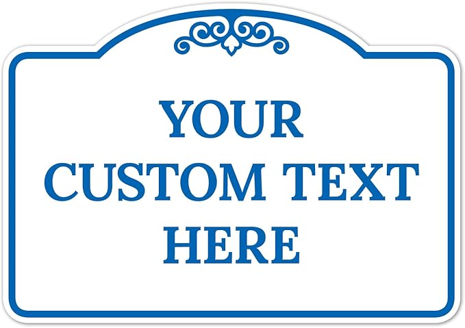 Custom Decorative Sign, Personalized Metal Sign for Business, Driveway, Home, Airbnb, Office Door Plaque, Blue Light Sign, 7x10 Inches, ACM, Fade Resistant, Made in USA by Sigo Signs