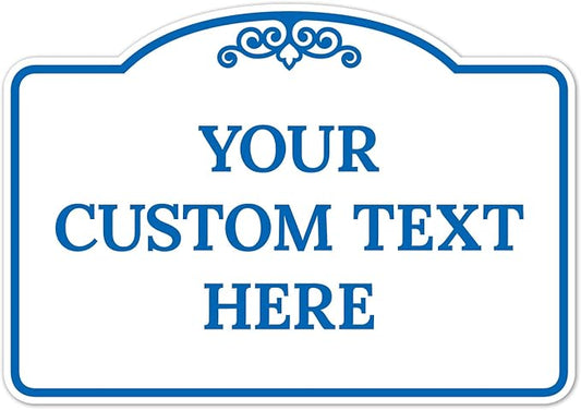 Custom Decorative Sign, Personalized Metal Sign for Business, Driveway, Home, Airbnb, Office Door Plaque, Blue Light Sign, 7x10 Inches, ACM, Fade Resistant, Made in USA by Sigo Signs