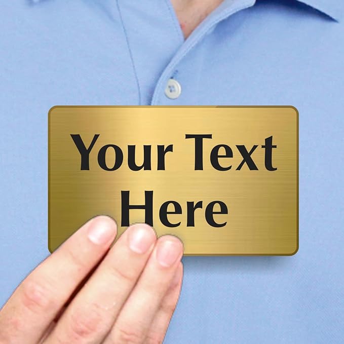 SmartSign Custom Brass Sign - 3" x 5", 40 mil REAL Bugle Brass Metal, Personalized Name Door Sign, Heavy-Duty Premium Engraved Door/Wall Mount Plaque for Business/Office, Gold and Black