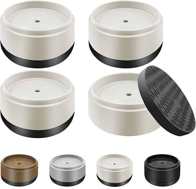 Furniture Risers Bed Risers Heavy Duty 1 inch, 2 inch, 3 inch, 4 inch Round Adjustable Bed Lifts Riser for Desk Legs Table Couch Sofa Chair Refrigerator Washing Machine (1 Inch, White, 4 Pack )
