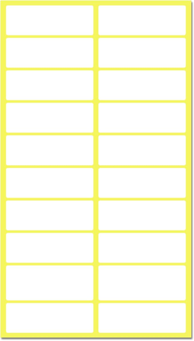 500 Pack, 1.5" x 0.5" - File Folder Labels Stickers, Matte White