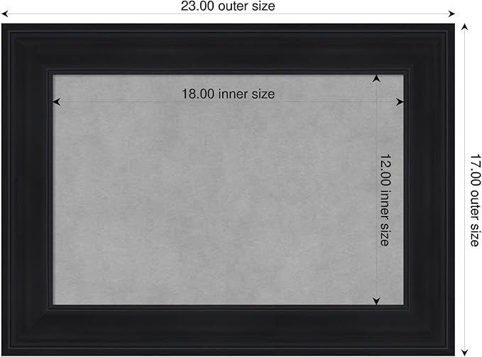 Amanti Art Black Framed Magnetic Board 17x23 Small Vision Board for use with Magnets, 100% Metal Sheet to Display Items as Office Decor or for Home Organization in mudroom, Kitchen or Kids Room