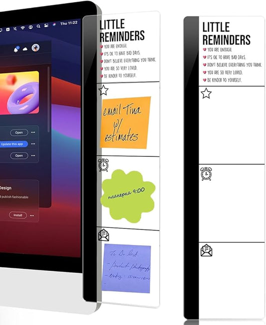 Computer Monitor Memo Board Little Reminders Logo Decor Monitor Message Board Sticky Notes Office Desk Accessories Gifts for Friends Family Members and Colleagues