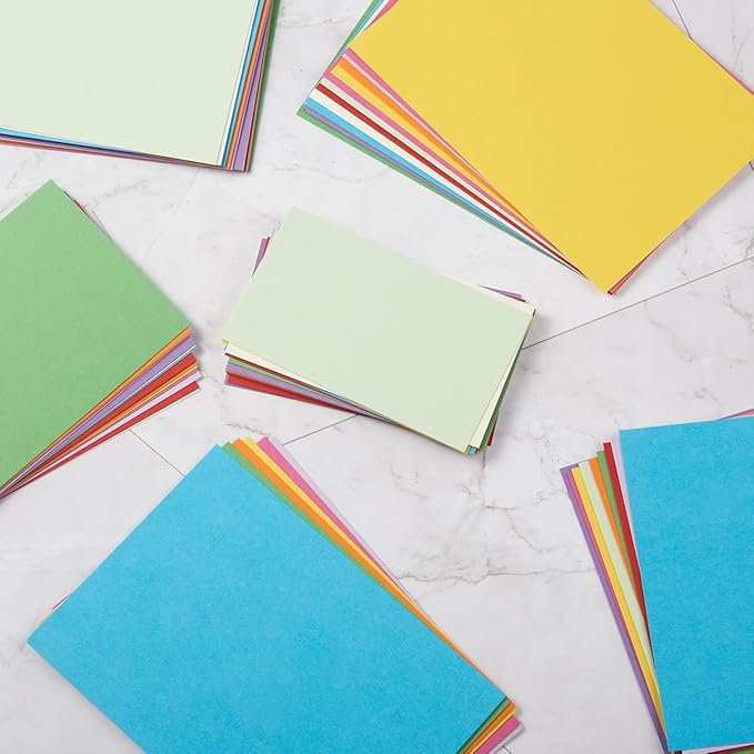 50 Sheets Blank Cardstock Paper 250 GSM Thick Heavy Cards Stock for DIY Art Projects, Card Making, Postcards, Greeting Cards, Birthday Party, Wedding Invitation (Multicolor, 5x7 inches)