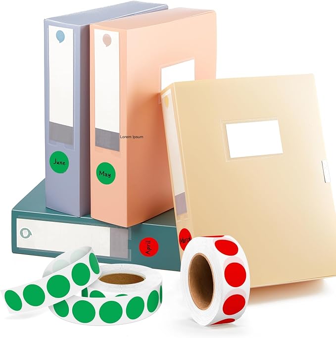 PARLAIM 2 Rolls 2000PCS 3/4" Round Circle Color-Code Dot Stickers,2 Color Style Colorful Coding Label Sticker for Home Office Classroom(Green+Yellow)