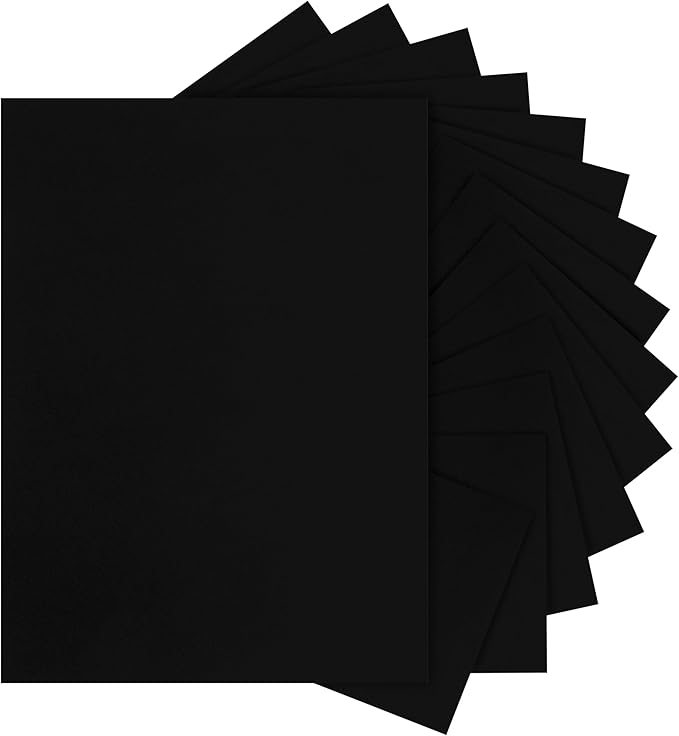 Silunkia 100 Sheets Black Cardstock 8.5 x 11 Printer Paper, 75lb Heavyweight Paper Card Stock for Halloween, DIY Cards Making, Birthday Decorations, Invitations, Thank You Cards