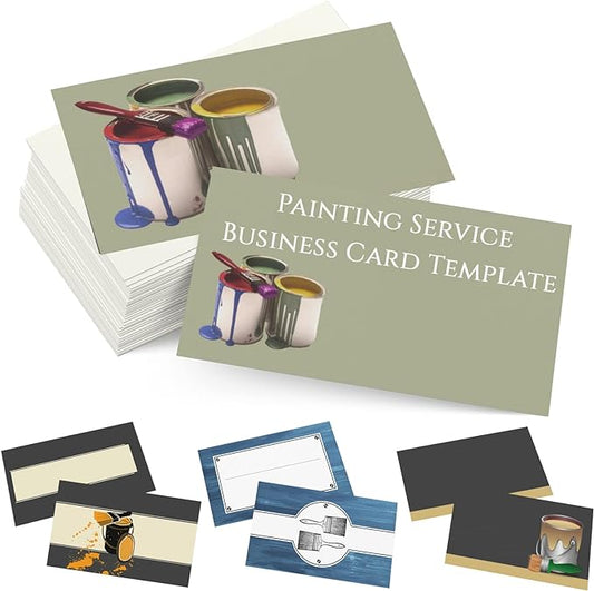 Custom Business Cards Personalized Business Cards for Small Business 300gsm Matte Paper Front & Back Sides Printed 3.5" x 2" - Painting Service Template