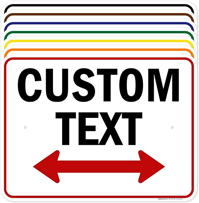 Custom Arrow,Custom Directional Sign, Two Way Arrow,18x24 Inches, Rust Free .063 Aluminum, Fade Resistant, Made in USA by My Sign Center