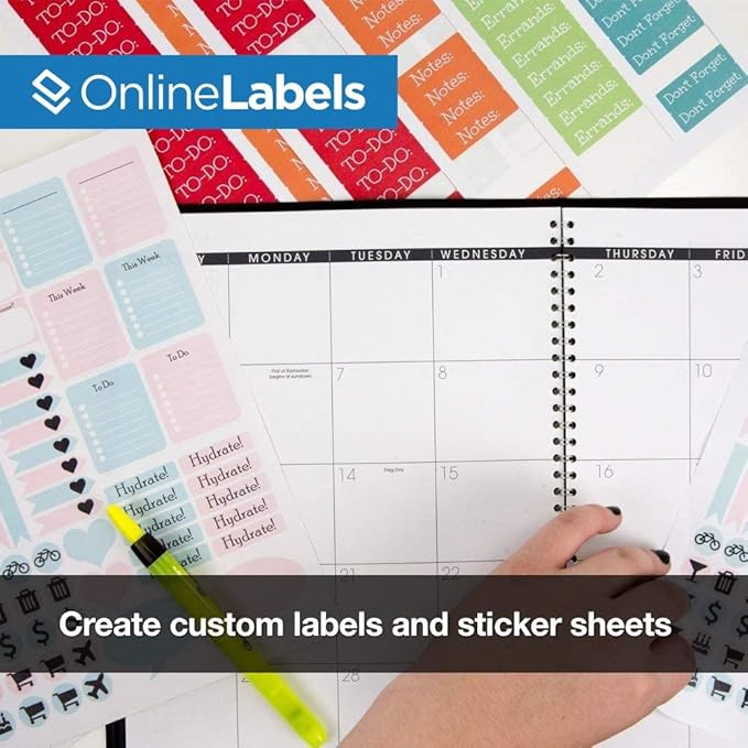 Sticker Paper, 1,000 Sheets, White Matte, 8.5" x 11" Full Sheet Label, Works with Inkjet and Laser Printer, Compatible with Electronic Cutting Machines, OL177WX, OnlineLabels