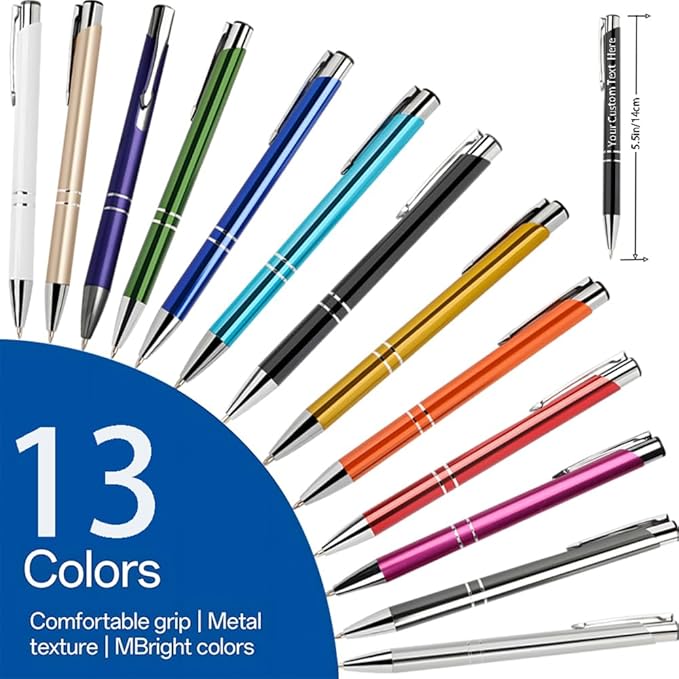 Yucold Customized ballpoint pens in bulk, personalized ballpoint pens with free engraving, for use in companies, enterprises, graduation anniversaries (Yellow,78)